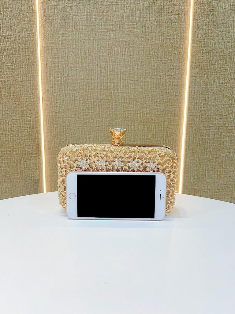 Вечерний клатч, инкрустированный бриллиантами, для светских мероприятий в Европе и Америке