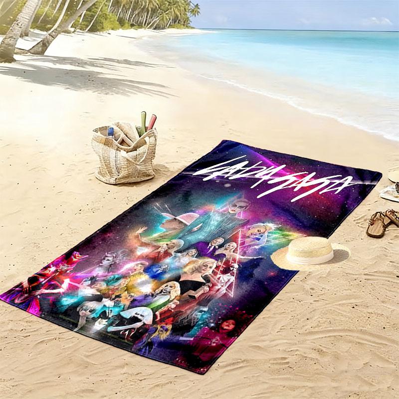 Lady Gaga Icon Print Beach Towel, Large Soft Quick Dry Towel for Beach Camping Swimming