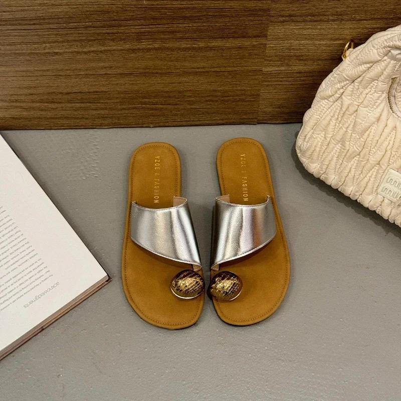 Summer Women Flat Flip-flops New Outdoor Women's Causal Clip-toe Slippers Non-slip Fashion Ladies Mules Soft Bottom Versatile