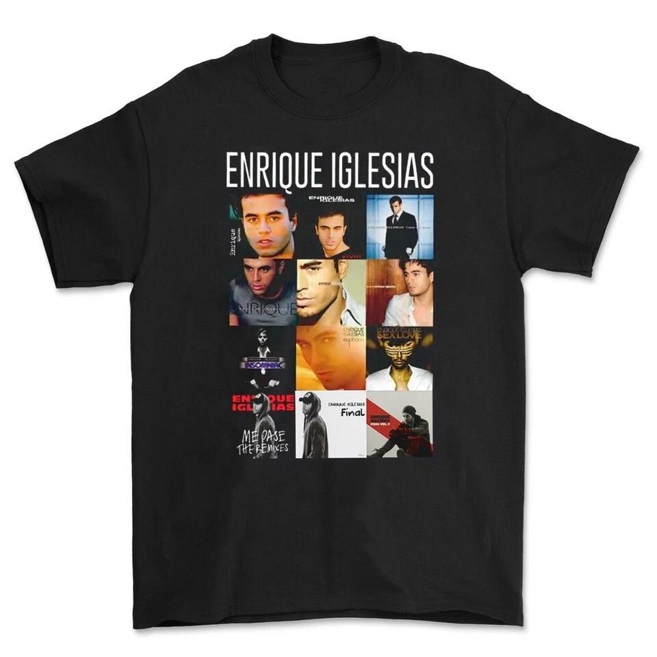 Унисекс Черная Футболка Enrique Iglesias Все Альбомы 2025