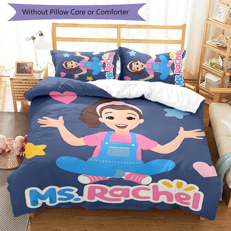 Ms Rachel 3pcs Bedding Set Duvet Cover Closure Includes 1 Duvet Cover & 2 Pillowcases for All Seasons Bedroom Home Dorm Decor