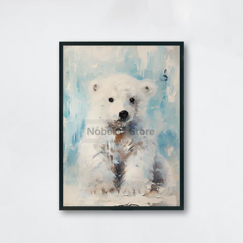 Милые детские плакаты с животными Милые принты с дикой природой Картина маслом на холсте Лесные настенные художественные картины Украшения для детской комнаты