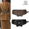 Women's Genuine Leather Fashion Belt - Waist-cinching Wide Band with Pin Buckle for Coats