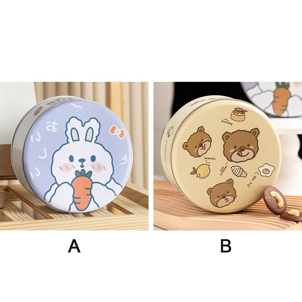 Мультяшная подарочная коробка, упаковочный чехол, жестяная коробка для печенья, коробки для упаковки конфет, круглая банка для хранения печенья
