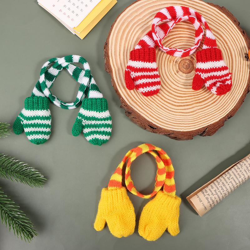 1/12 кукольный домик ручной работы мини вязаный шарф перчатки кукольный домик рождественские украшения одежда для кукол нарядные аксессуары