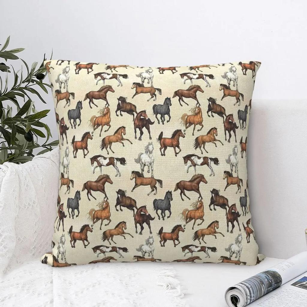 Sunset Horse Pattern Pillowcase Polyester Pillows Cover Cushion Comfort Throw Pillow Sofa Decorative Cushions Used for Bedroom