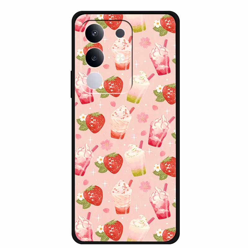 For vivo T4x Cover Silicone TPU Phone Case Funda for vivo T4x 5G V2437 Black Back Bumper Soft Protector Cartoon Anime Cute Capa