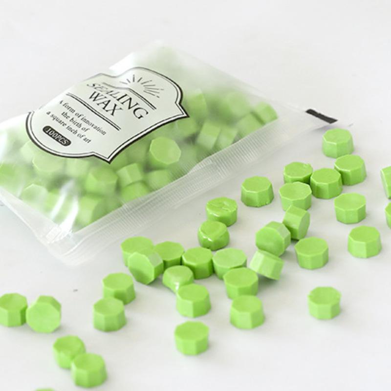 100Pcs/Bag Wax Particles Delicate Fire Lacquer Seal Color Random Colour Macaron Color Bagged Sealing Wax Octagonal Shape