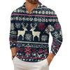 Men's Casual Collared Long-Sleeve Knit Base Layer Top