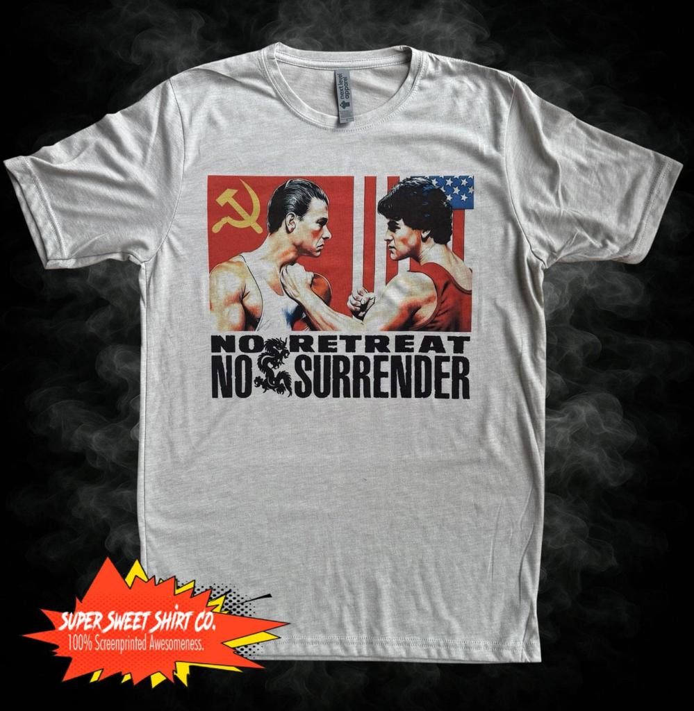 No Retreat, No Surrender T-Shirt – Cult 80s Martial Arts Van Damme Movie Tee