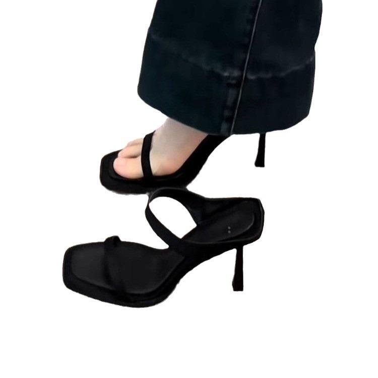 2024 лето интернет-знаменитость новинка с юбкой босоножки на высоком каблуке женская обувь слово со шпильками модные универсальные