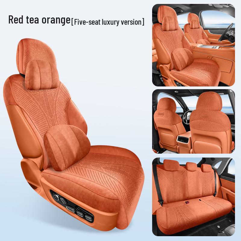 AITO M7 Car Seat Cushion, Universal All-Season Suede Saddle Pad for Six-Seater Vehicles