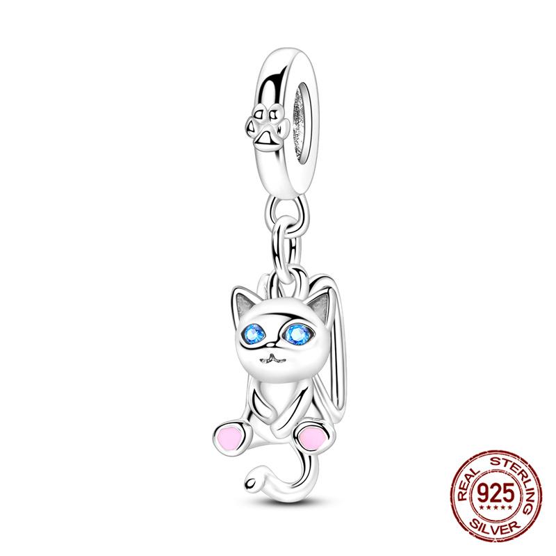 100% 925 silver Animal Series Bulldog Zebra Squirrel Charms Fit Original 925 Bracelet DIY Jewelry Making Women Gift