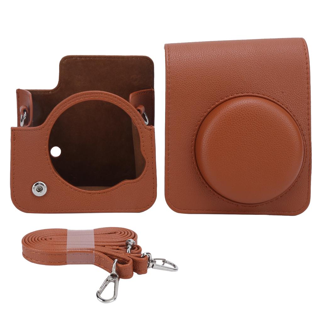 PU Leather Mini Camera Case Bag with Adjustable Shoulder Strap for Instax Mini 40 CameraBrown