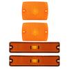 4PC Side Marker Light and Turn Signal Light Housings 56001378 Replacement for Jeep Wrangler YJ (Yellow)