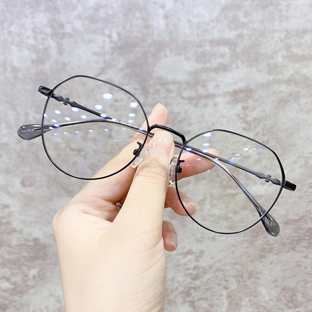 Metal Frame Glasses Anti Blue Light Polygon Round Glasses Unisex Blue Ray Blocking Optical Eyeglasses Car Transparent Eyewear