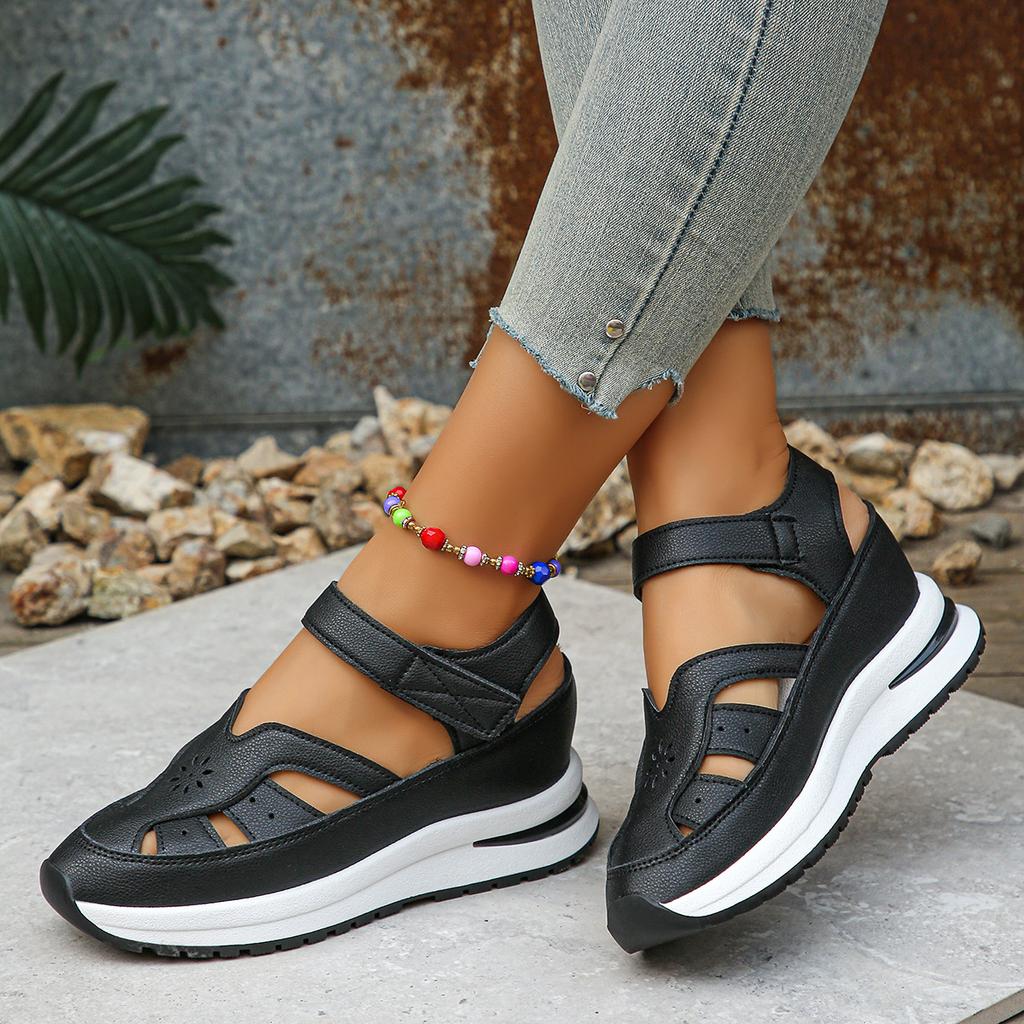 Ladies Shoes High Quality Buckle Strap Closed Toe Office Sandals Plus Size