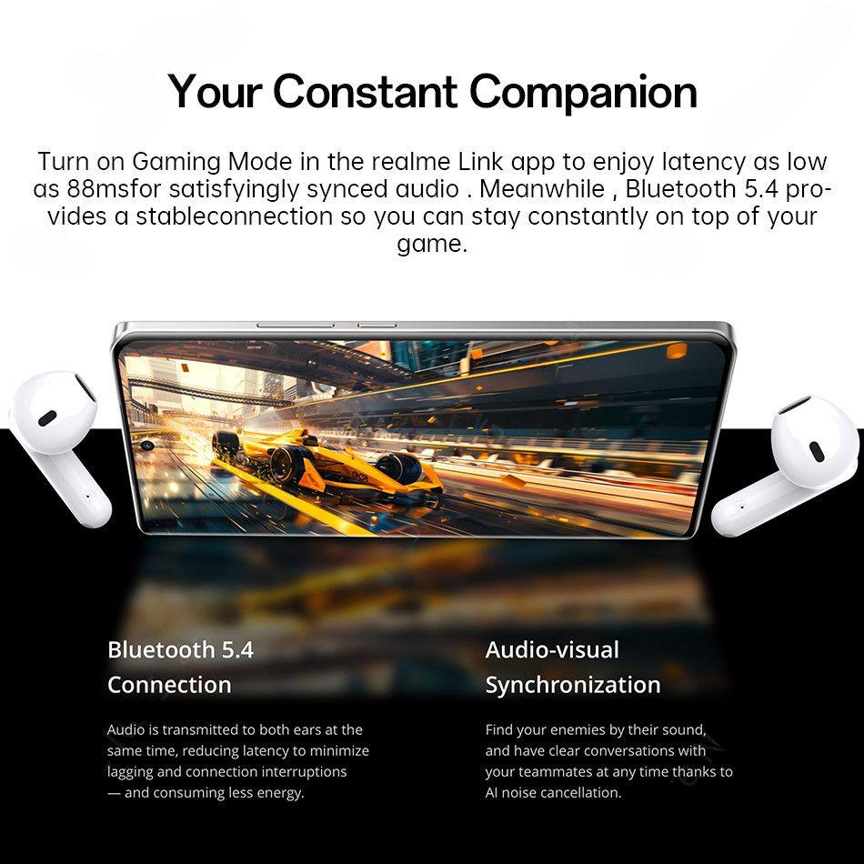 Realme Buds T01 True Wireless Наушники с функцией шумоподавления AI TWS Наушники Bluetooth 5.4 28 часов автономной работы