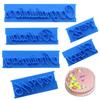 6-Piece Handwritten Phrase Fondant Stamp Set for Cake Decorating