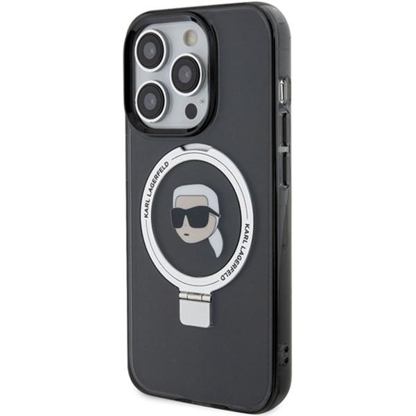 Karl Lagerfeld KLHMP15LHMRSKHK iPhone 15 Pro 6.1" black/black hardcase Ring Stand Karl Head MagSafe