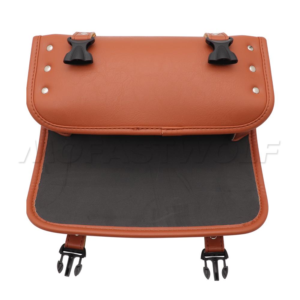 Retro Motorcycle Front Fork Handlebar Bag Tool Side Pack Carry Motorcyclists Leather Roomy Waterproof Motor Tail Bags Luggage