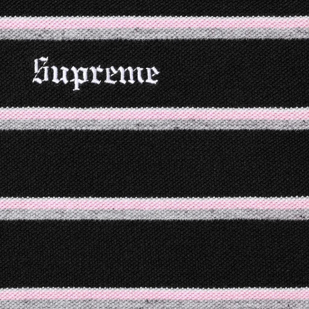 Supreme Washed Stripe Polo Black