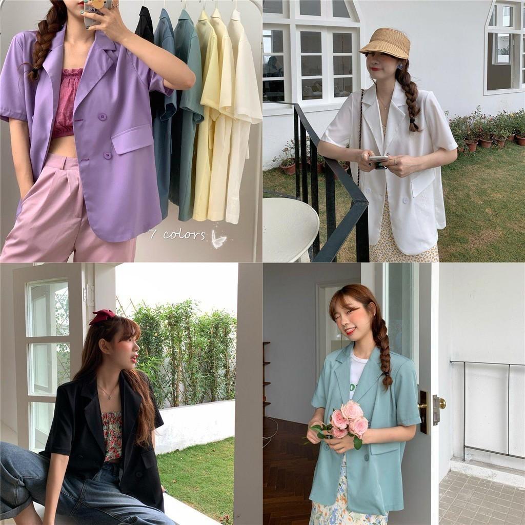 Chic Girl Korean High-quality Short-sleeve Suit Jacket Soft And Exquisite Fabric