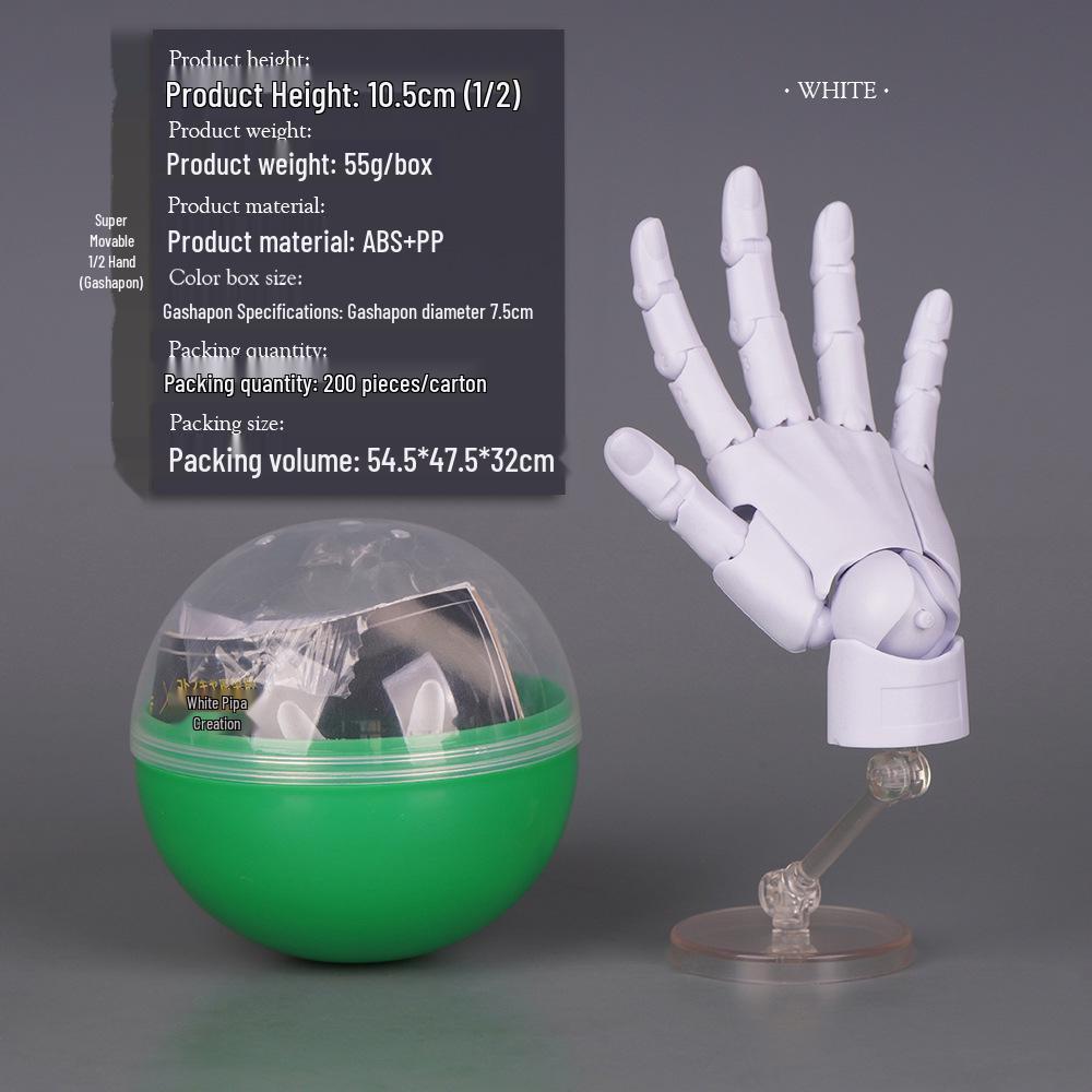Мини-модель Gashapon в масштабе 1/2 для ладони: Суперподвижные суставы пальцев - Левая и Правая руки для рисования и набросков