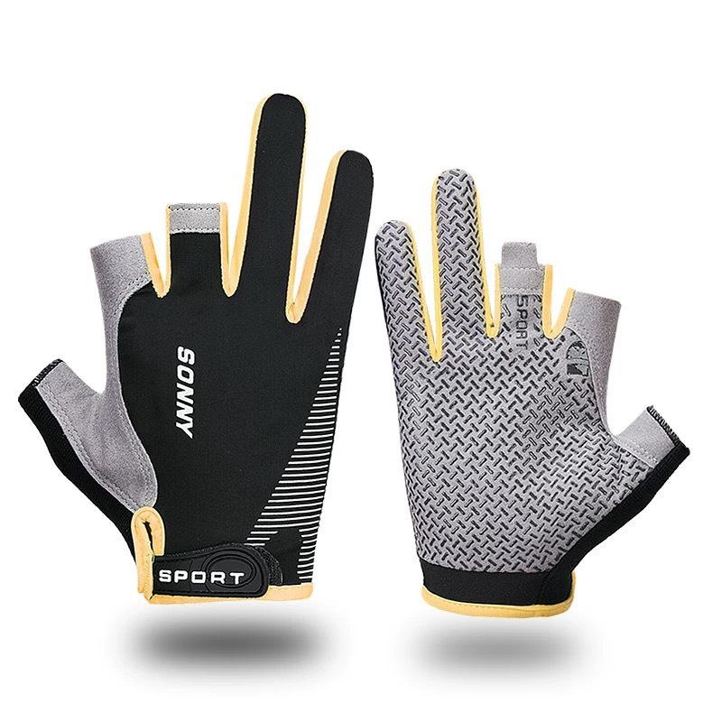 Унисекс Велосипедные и Рыболовные Силиконовые Перчатки без Пальцев – Нескользящие, Совместимые с Сенсорным Экраном, Защита от Солнца