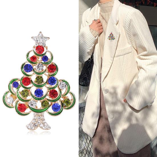 Брошь в форме рождественской елки Красочная брошь для длительного ношения на рубашке