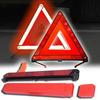 Car Triangle Red Reflective Tripod Foldable Frame Road Safety Hazard Stop Sign Car Accessories for Auto Emergency Breakdown
