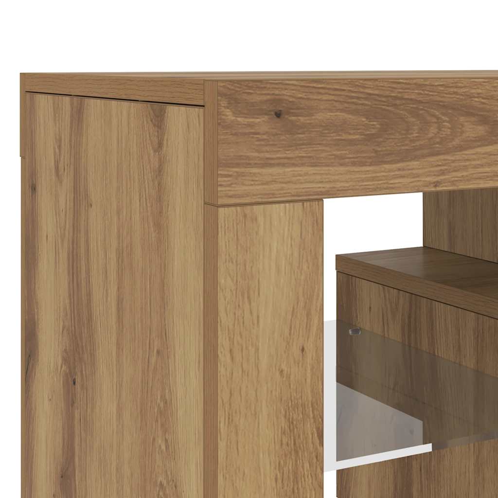 TV Stand with LED Artisan Oak 120 x 36.5 x 40 cm Engineered Wood