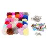 30 Set Puff Ball Keychain Accessories with Tassels Keyrings Open Rings Multicolor Faux Rabbit Fur