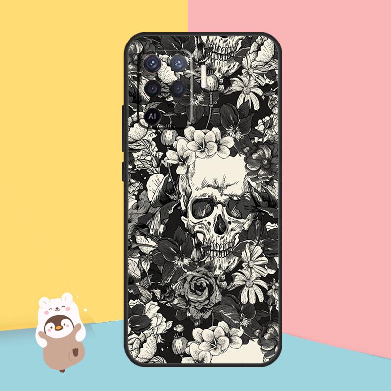 Gothic Fashion Skull Case For OPPO A74 A93 A83 A91 A53S A9 A5 A31 A53 2020 A15 A16 A1K A52 A72 A94 A54 Cover