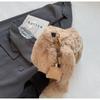 Korean Style Plush Shoulder Bag with Pearl Accents - Cute Autumn/Winter Crossbody