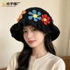2026 Fall Winter Handmade Crochet Flower Beanie Vintage 3D Floral Ruffle Fisherman Hat Unisex