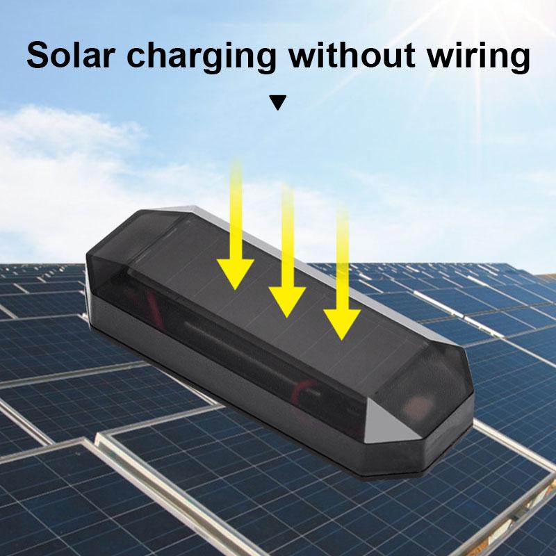 SEAMETAL Мини-светодиодный автомобильный предупредительный световой сигнал на солнечной энергии, ночная охранная имитация сигнальной лампы, беспроводная противоугонная лампа, мигающая имитация сигнальной лампы