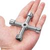 4 In 1 Cross Key Wrench With Accessories Universal Square Triangle Train Electrical Cupboard Box Elevator Cabinet