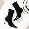 Pointed Toe Women Snow Ankle Boots High Heels Fashion Shoes Suede Sexy Chelsea Boots 2024 Trend Winter Pumps Fashion Botas Mujer
