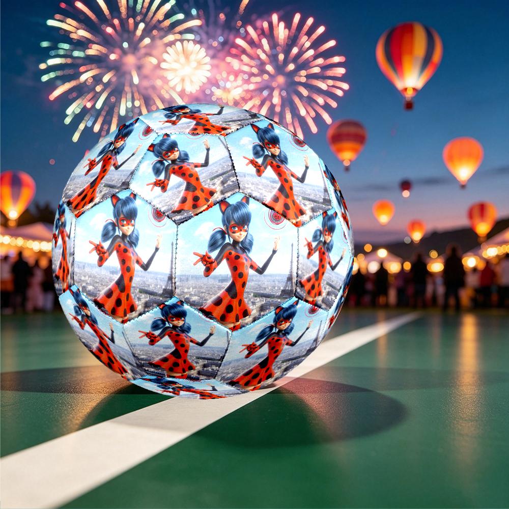 1pc Ladybug Pattern Standard Size 5 Soccer Ball, Gentle on the Feet, Designed Specifically for Matches and Training Football