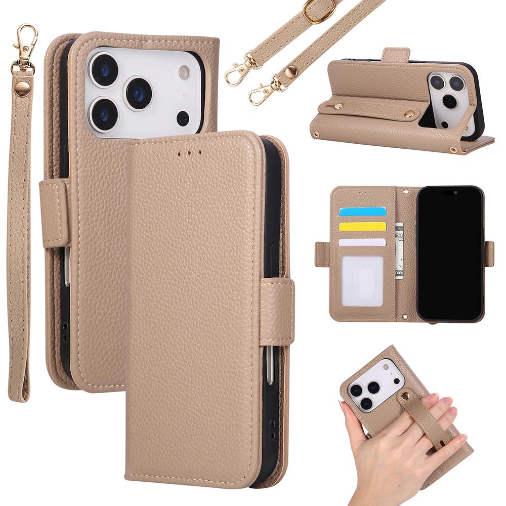 Ультра-кошелек-чехол на запястье из ПУ-кожи для For IPhone 17 Air 16 15 14 13 12 11 Pro Max Plus Mini Чехол с держателем для карт