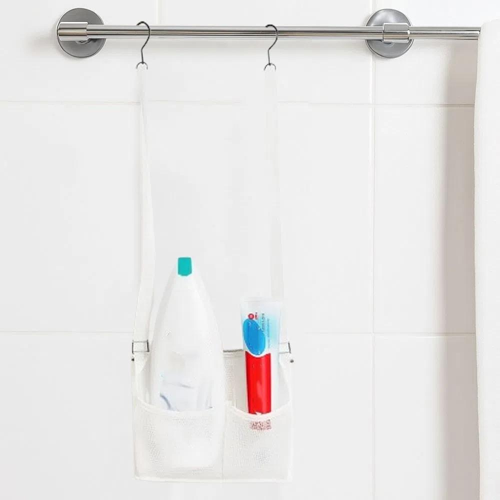 with Hooks Bathroom Hanging Bag Mesh Shower Draining Rack Shower Tools Organizer Home