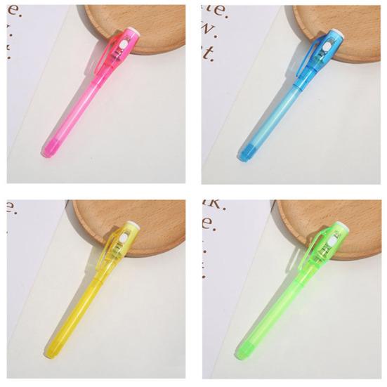2 шт., ручки с невидимыми чернилами и УФ-светом, креативное письмо, забавный маркер для секретных сообщений, волшебная чернильная ручка, детские принадлежности