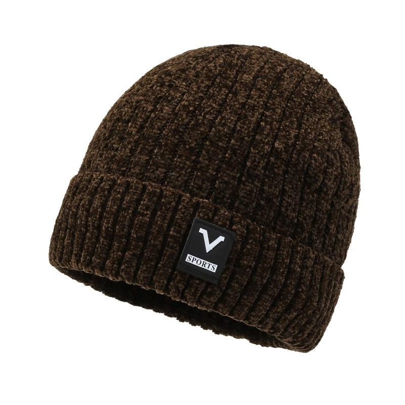 Шапка мужская зимняя бархатная утепленная шерстяная шапка из утолщенной синели для сохранения тепла зимняя велосипедная ветрозащитная вязаная шапка холодная шапка