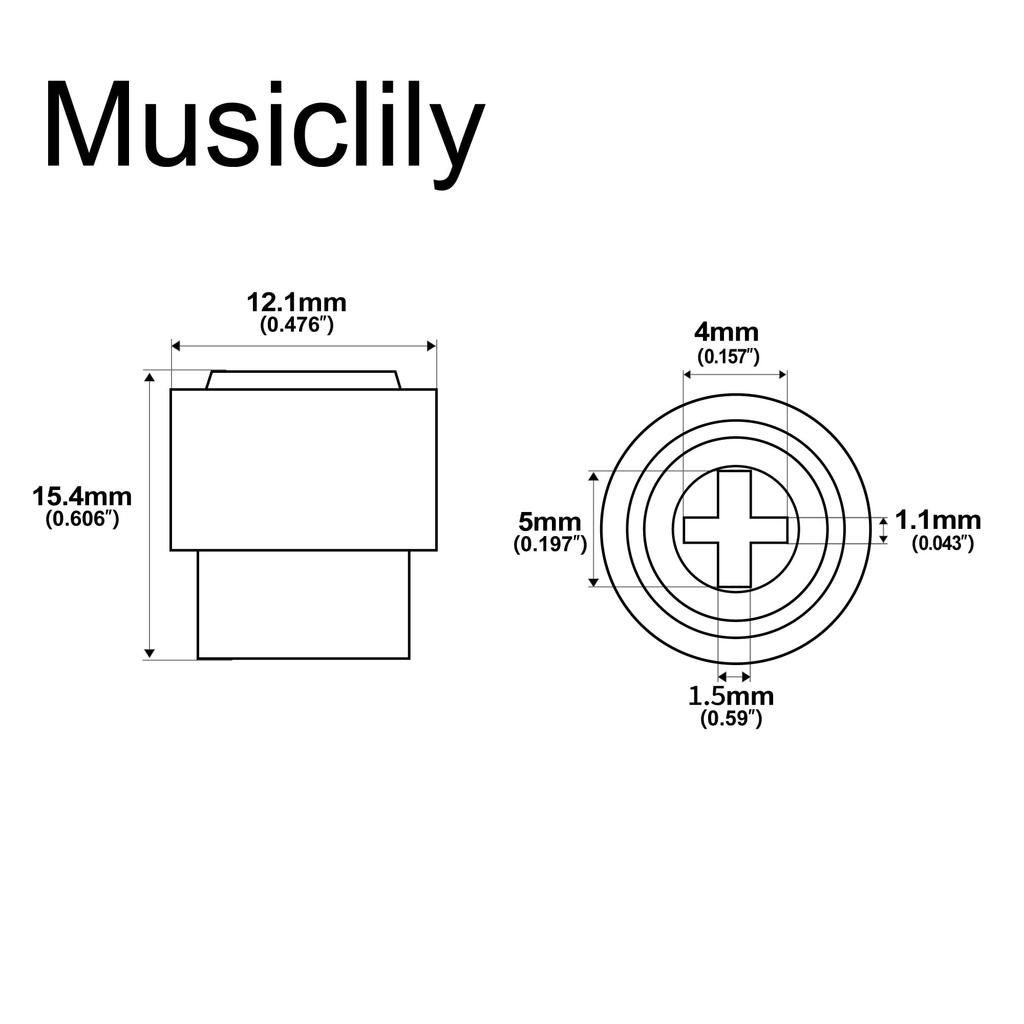 Musiclily Ультра-переключатель рычажный TL для Telecaster Электрический Кремовая ручка, Тип, Совместимость с дюймовыми/метрическими, Круглая, Гитары Fender/Squier, (Набор 2)