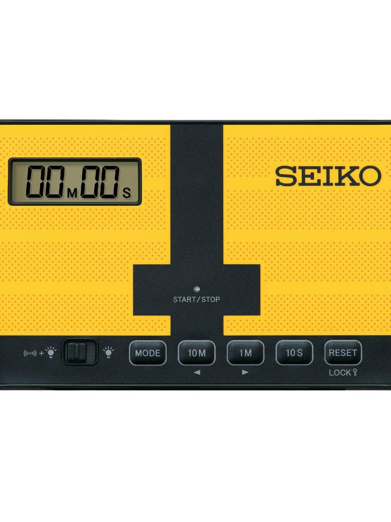 BPR Beams SEIKO SPORTS TIMER CLOCK TOUCH PLATE Table Mini Sports Timer for Competitive Yellow Free Clock, Swimming,