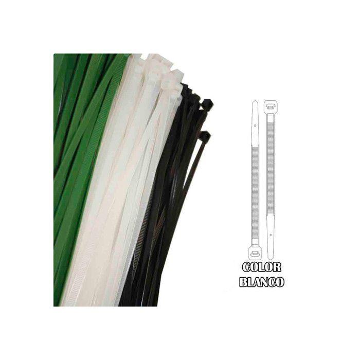 Collier De Serrage - Plastique - 300x4,8 Mm - Lot De 100 - Couleur Blanche - Largeur 4 Mm