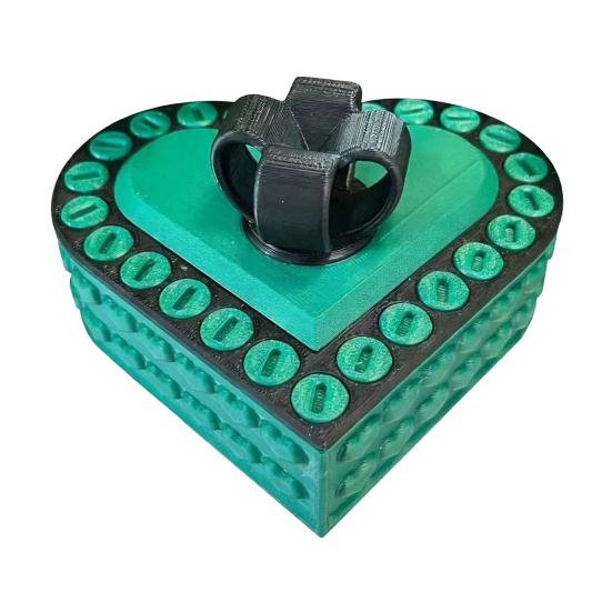 Love Heart Annoying Gift Box with Screws 3D Printed Christmas Puzzle Present Box Prank Case Home Office Desktop Decoration Ornament Joke Gag Gift