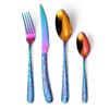 Thickened Stainless Steel Cutlery Set Steak Knife Fork Spoon Western Food Home Hotel Four-piece Coffee Spoon Waterdrop Style