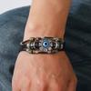 Jewelry Eye Alloy Accessories Bracelet Stainless Steel Buckle Devil's Eye Leather Men's Bracelet Bracelet